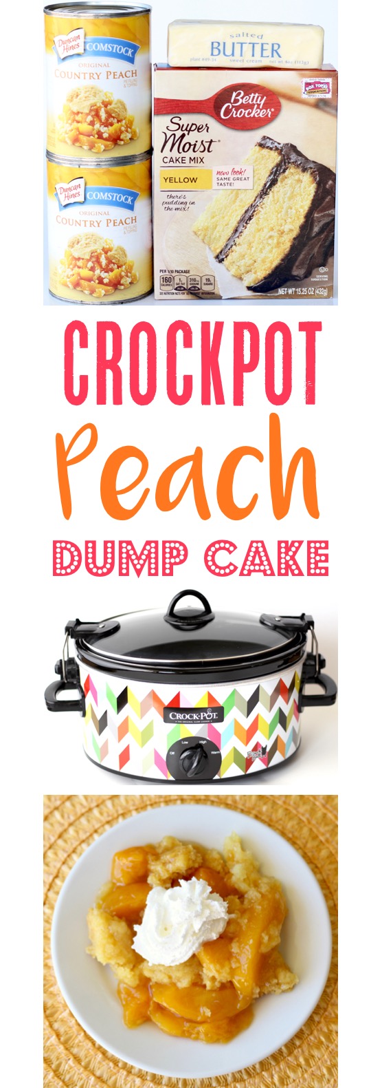 Crockpot Peach Dump Cake Recipe Easy | TheFrugalGirls.com