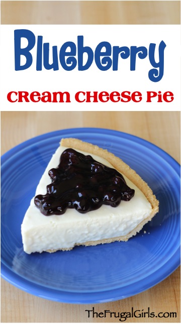 Easy Blueberry Cream Cheese Pie Recipe at TheFrugalGirls.com
