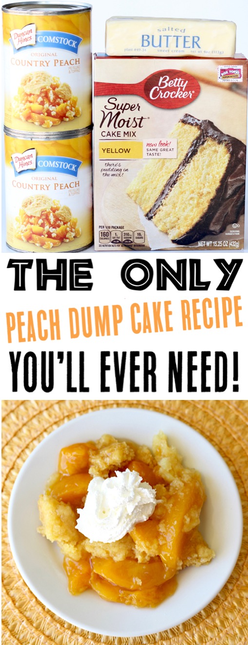 Peach Dump Cake Recipes | Easy Crockpot Peach Cobbler Recipe with 3 Ingredients