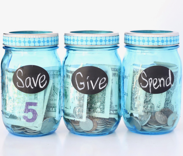 Save Give Spend Mason Jars