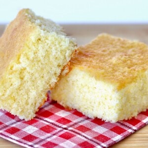 Pieces of cornbread on a napkin.