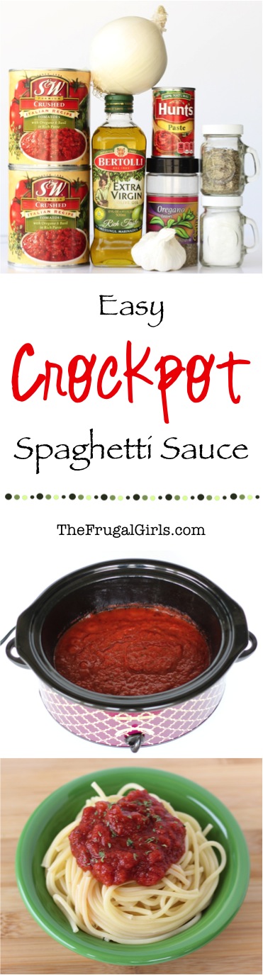 Easy Crockpot Spaghetti Sauce Recipe from TheFrugalGirls.com