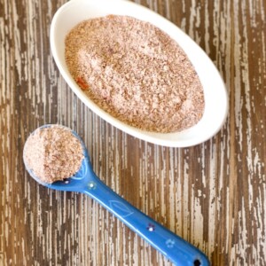Fajita Seasoning on a spoon and in a bowl.