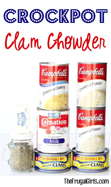 Slow Cooker Clam Chowder Recipe from TheFrugalGirls.com