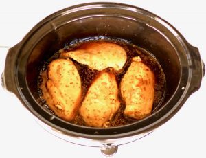 Honey Sesame Chicken in a slow cooker.
