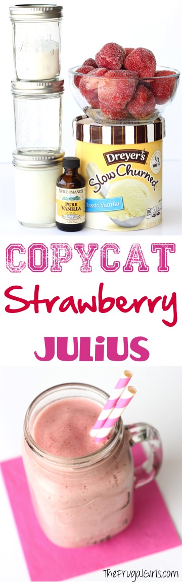 Copycat Strawberry Julius Recipe from TheFrugalGirls.com