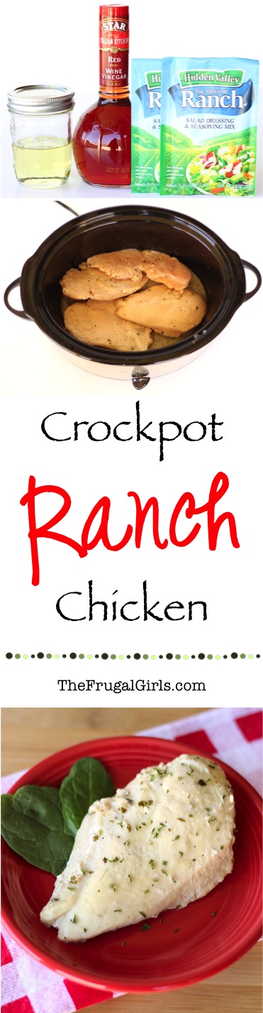 Crockpot Ranch Chicken Recipe from TheFrugalGirls.com