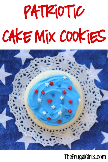 Patriotic Cake Mix Cookies Recipe from TheFrugalGirls.com