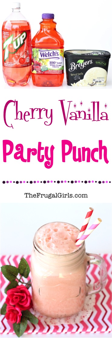 Cherry Vanilla Party Punch Recipe! {3 ingredients} - The Frugal Girls