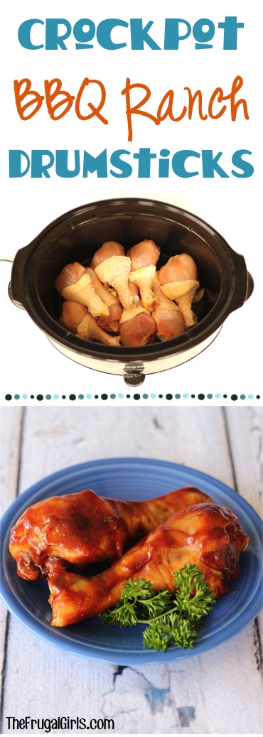 Crockpot Barbecue Ranch Chicken Drumstick Recipe from TheFrugalGirls.com
