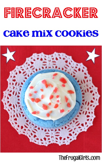 Firecracker Cake Mix Cookie Recipe from TheFrugalGirls.com