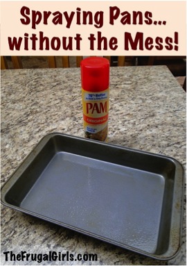 Spraying Pans without the Mess