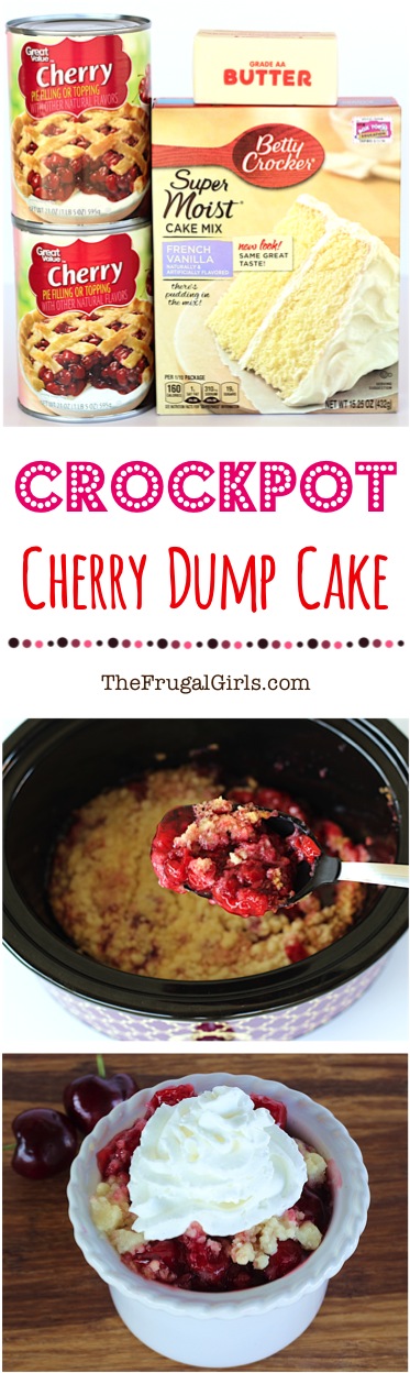 Crockpot Cherry Dump Cake Recipe from TheFrugalGirls.com