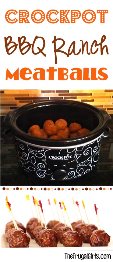 Crockpot BBQ Ranch Meatball Recipe from TheFrugalGirls.com