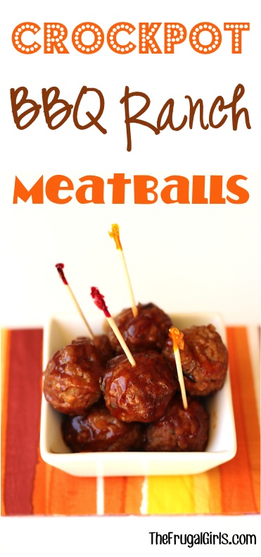 Crockpot Barbecue Ranch Meatball Recipe from TheFrugalGirls.com