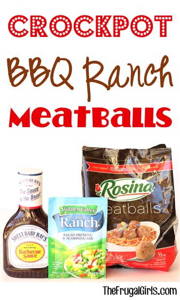 Crockpot Barbecue Ranch Meatballs Recipe from TheFrugalGirls.com