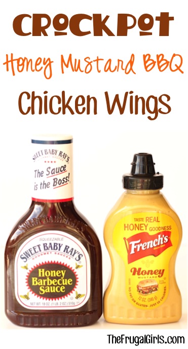 Crockpot Honey Mustard Barbecue Chicken Wings Recipe from TheFrugalGirls.com