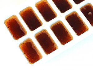 Dr Pepper in an ice cube tray.