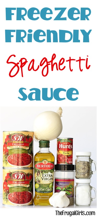 Freezer Friendly Spaghetti Sauce Recipe from TheFrugalGirls.com