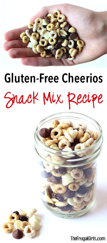 Gluten Free Cheerios Recipe for Snack Mix - at TheFrugalGirls.com