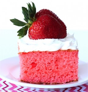 Skinny Strawberry Cake Recipe - at TheFrugalGirls.com
