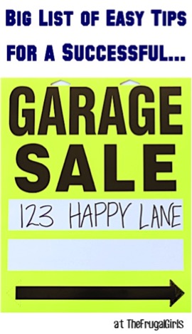 Easy Garage Sale Tips for Success at TheFrugalGirls.com