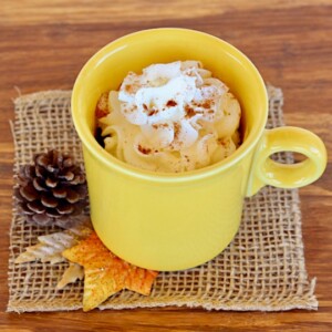 Yellow mug of spice cake.