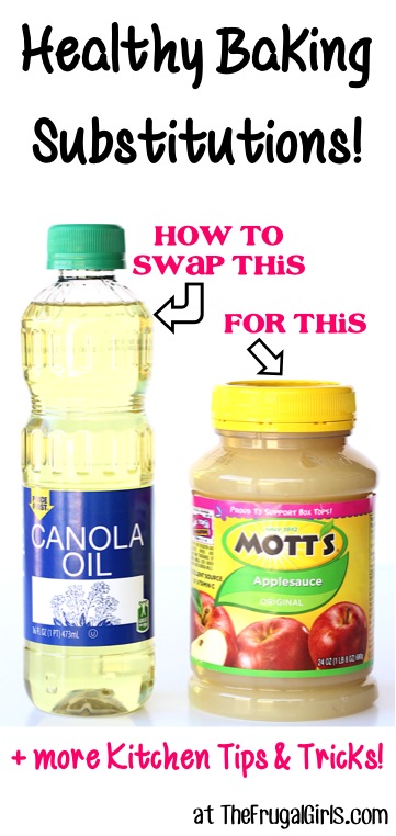 Healthy Baking Substitutions for Oil at TheFrugalGirls.com