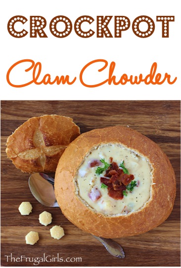 Crock Pot Clam Chowder Recipe at TheFrugalGirls.com