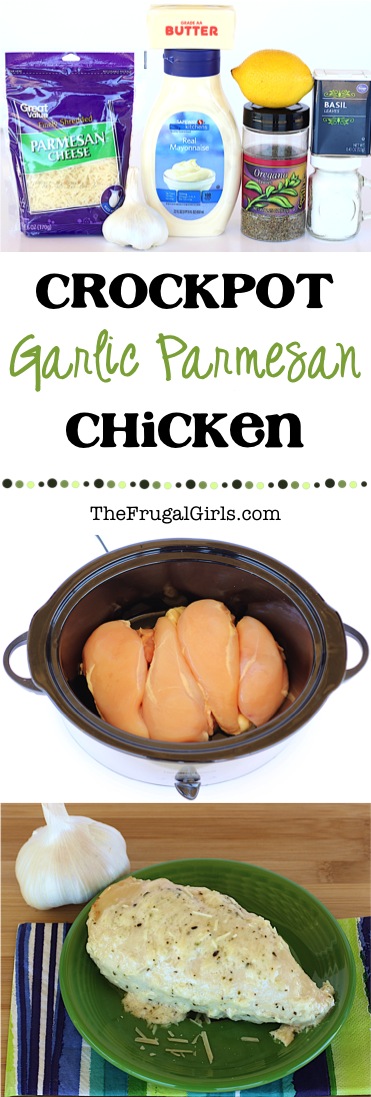 Crock Pot Garlic Parmesan Chicken Recipe from TheFrugalGirls.com