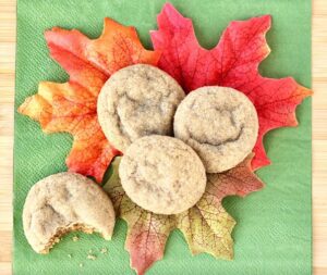 Ginger Snap Cookies with fall leaves.