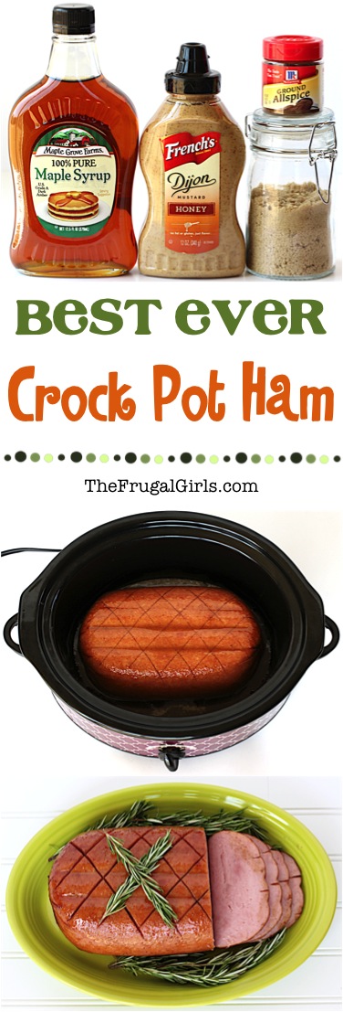 Best Ever Crock Pot Ham Recipe at TheFrugalGirls.com