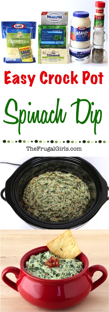 Crock Pot Spinach Dip Recipe from TheFrugalGirls.com