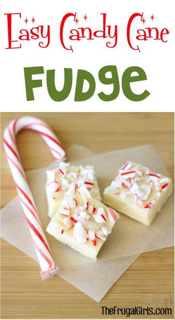 Easy Candy Cane Fudge Recipe at TheFrugalGirls.com