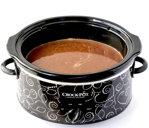 Peppermint mocha in crockpot.