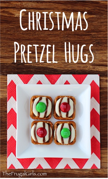 Christmas Pretzel Hug Recipe at TheFrugalGirls.com