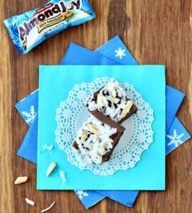 Coconut Fudge on paper napkins.