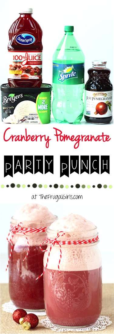 Cranberry Pomegranate Punch Recipe from TheFrugalGirls.com