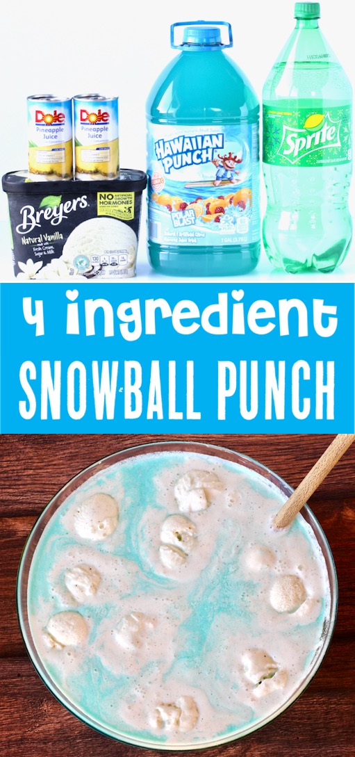 Party Punch Recipes Kids and Adults will LOVE - Easy Snowball Blue Punch Recipe