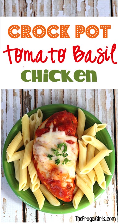 Crock Pot Tomato Basil Chicken Recipe at TheFrugalGirls.com