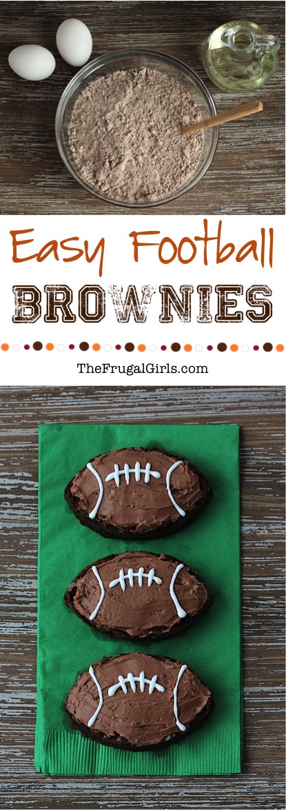Easy Football Brownies Recipe from TheFrugalGirls.com