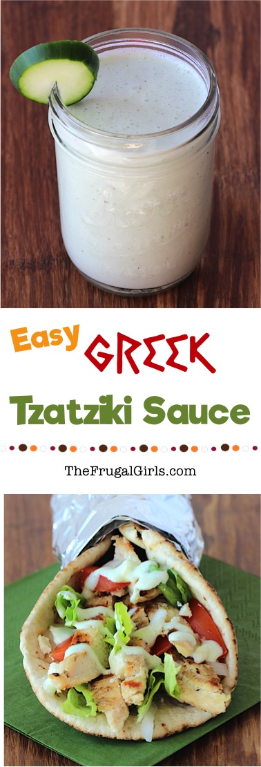Easy Greek Tzatziki Sauce Recipe from TheFrugalGirls.com