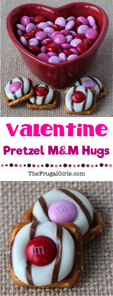 Valentine Pretzel Hug Treats Recipe at TheFrugalGirls.com