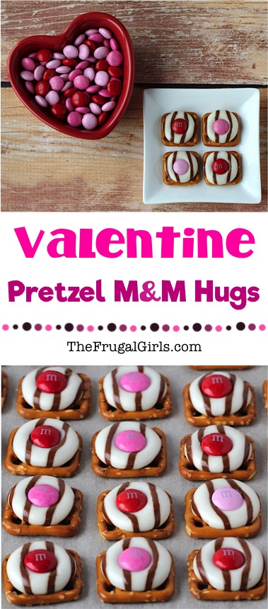 Valentine Pretzel Hugs Treat Recipe at TheFrugalGirls.com