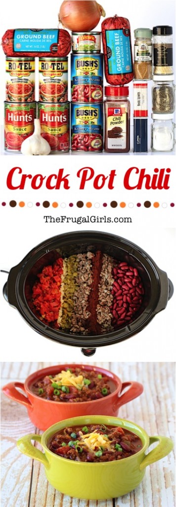 Easy Crockpot Chili Recipe! {Ground Beef Chili} - The Frugal Girls