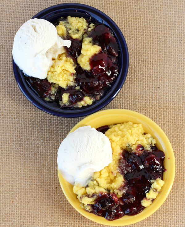 Crockpot Lemon Blueberry Dump Cake Recipe | TheFrugalGirls.com