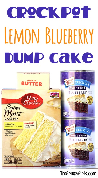 Easy Crockpot Lemon Blueberry Dump Cake Recipe at TheFrugalGirls.com