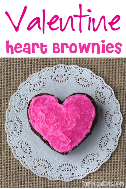 Valentine Heart Brownie Recipe at TheFrugalGirls.com