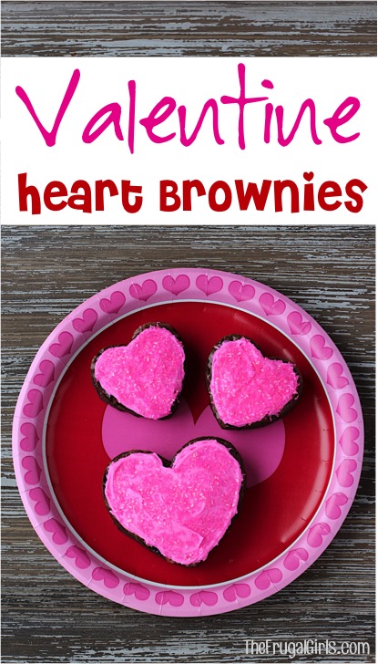 Valentine Heart Brownies Recipe at TheFrugalGirls.com