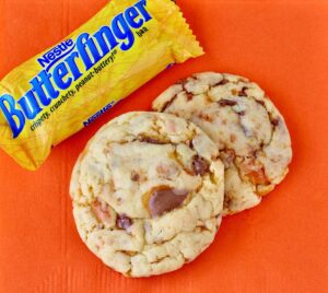 Butterfinger bar and Butterfinger Cookies.